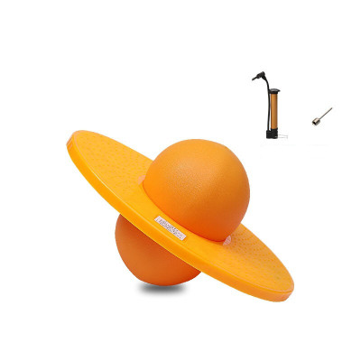 跳跳球儿童蹦蹦球加厚弹跳球玩具平衡踏板弹力球健身运动圆板黄色蹦蹦球+打气筒+气针