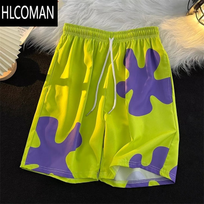 HLCOMAN派大星同款沙滩短裤男女夏季潮牌宽松百搭bf情侣休闲运动五分中裤