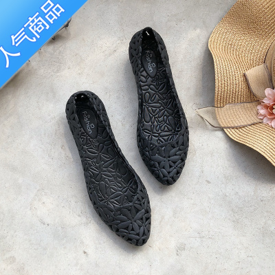 SUNTEK包头果冻浅口时尚洞洞网时装凉鞋女学生夏百搭韩版仙女风平底外穿