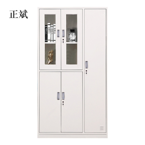 正斌钢制五门玻璃更衣柜员工柜铁皮职工储物柜带锁文件柜鞋柜资料柜子五门玻璃更衣柜