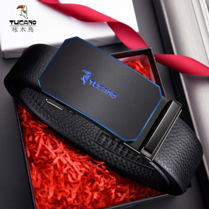 啄木鸟男士皮带2025新款真皮自动扣腰带男款裤带商务休闲正品潮流