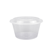 植巾 CH100 400ml 12*7.5*6.3cm 一次性塑料带盖圆形餐盒 600套/箱(计价单位:箱)