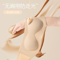 猫人粉底液无肩带抹胸女士防滑不掉小胸聚拢隐形无痕防走光内衣