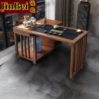 锦北新中式旋转茶桌阳台移动功夫茶台一体泡茶桌椅组合1m旋转茶桌单桌