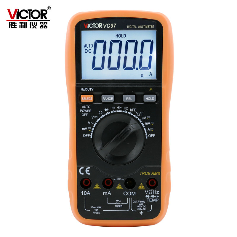 胜利仪器(victor)vc97数字万用表自动量程电池电容表高清背光可测温度