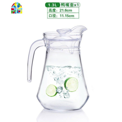 凉水壶玻璃大容量水壶可高温水杯玻璃啤酒杯喝杯子套装家用冷水壶 FENGHOU 梅花沥水盘(颜色随机)