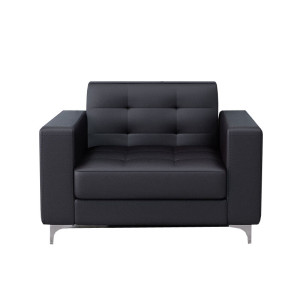 锦北 办公沙发商务接待会客皮沙发办公室商务洽谈沙发组合 西皮单人位