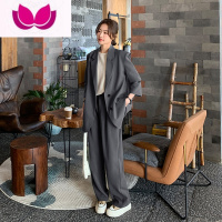 七斓灰色正装女士西装套装女春季2023新款韩版修身气质设计感高端西服