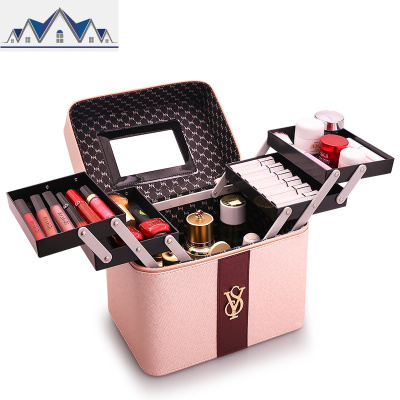 化妆箱 女2020新款大容量多功能层便携手提防尘护肤品收纳盒包 三维工匠收纳包