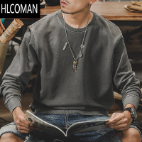 HLCOMAN美式复古320g卫衣男潮牌款2024新款长袖T恤宽松大码秋季