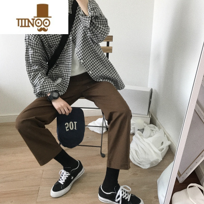 YANXUJ/W 复古ulzzang百搭原宿修身版型直筒休闲长裤秋季男女同款