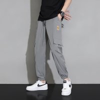 冰丝裤子男士夏季薄款速干运动大码休闲裤宽松透气工装束脚裤男