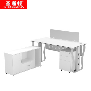 圣斯顿S-HB166708现代简约办公桌含侧柜钢制活动柜1600*600*750mm白色