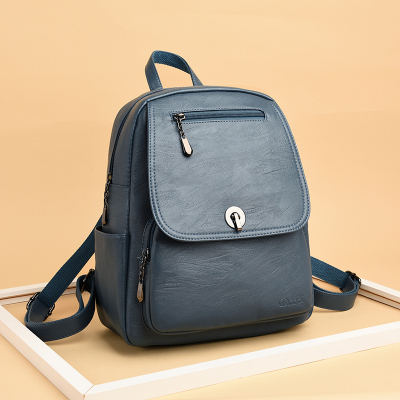 小亚天双肩包2020年新款女羊皮双肩包真皮韩版大容量网红防盗妈妈书包