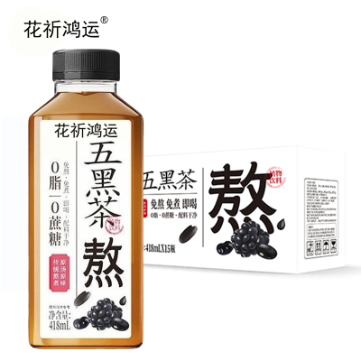 花祈鸿运 五黑茶418ml*15瓶
