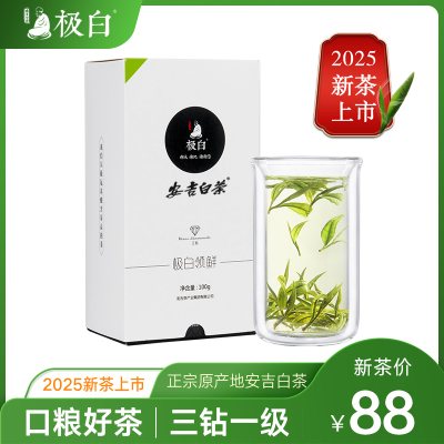 2025绿茶上市 极白安吉白茶礼盒装正宗一级100g 珍稀春茶茶叶