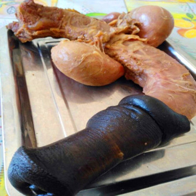 五香熟驴鞭带蛋新鲜即食特大现杀整套男用泡酒金钱肉驴肉五香单鞭一根7-8两（申通）