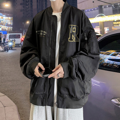 [2.5折价105元]唐狮男装秋季新款夹克外套男棒球领印花飞行员夹克外套男外套秋季