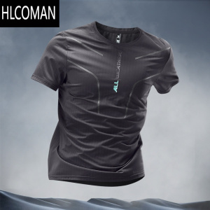HLCOMAN冰丝速干t恤男夏季薄款运动短袖宽松健身衣服半袖训练跑步服上衣
