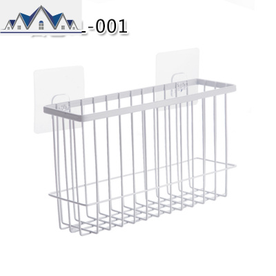 日式铁艺壁挂式收纳篮浴室收纳筐创意免打孔挂篮储物篮桌面置物篮 三维工匠