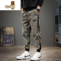 YANXU春季美式潮牌束脚休闲裤男宽松长裤大码加肥加大松紧腰哈伦裤