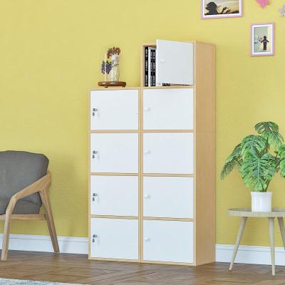 加大木质柜子闪电客储物柜带带锁简易书柜书架家用组合收纳置物柜