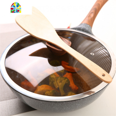 不粘锅炒锅多功能家用炒菜少油烟电磁炉燃气灶适用 FENGHOU 32cm附耳一体款