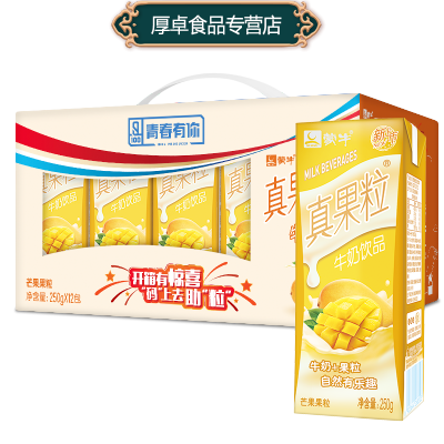 蒙牛真果粒牛奶饮品（芒果）250ml*12礼盒装