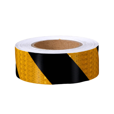 途务 反光警示胶带 黑黄晶格5cm*25m 卷