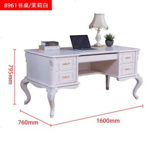 欧式书桌电脑桌写字台 白色办公桌田园书房家具套装组合