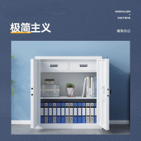 域赢保密柜文件办公档案柜钢制保险柜智能密码锁灰白矮柜单节带暗抽