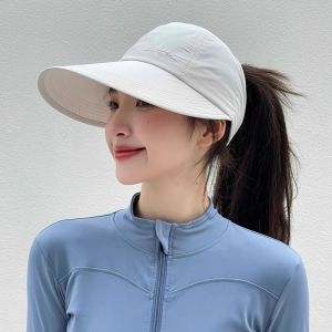 加大帽檐户外遮阳女鸭舌帽棒球帽夏季空顶可扎马尾太阳帽