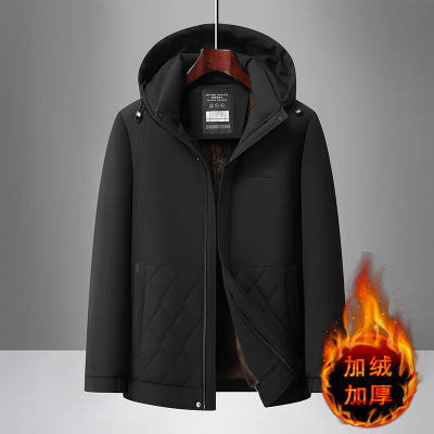 冬季新款中年男士棉衣加绒加厚爸爸冬装保暖棉袄外套爷爷老人棉服