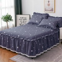 美帮汇全棉床罩床套防滑床裙式单件全棉保护防尘米床单1三件套花边公主 魔力时代 150x200[单件床裙]