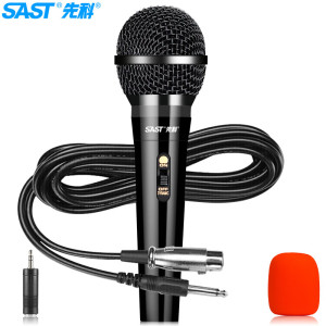 先科 SAST OK-20有线麦克风话筒动圈麦克风家庭KTV演唱卡拉OK会议演讲专业有线话筒