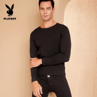 花花公子保暖内衣男士圆领加绒内衣线衣线裤秋冬季防寒轻暖