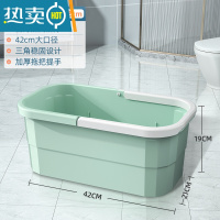 敬平塑料洗拖把长方形家用水桶挤水手提拖地涮地拖储水胶棉海绵拖布桶 单提手方桶(抹茶)