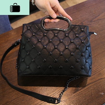 包包女2020新款马鞍包链条包复合皮拼接手提包韩版单肩包斜挎包NEW LAKE