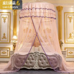 免安装吊顶蚊帐1.5m1.8m床2米双人家园公主风吸密圆顶纹帐 三维工匠