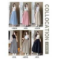 山本裙裤女夏季2026新款显瘦棉麻a字半身裙垂感小个子冰丝阔腿裤