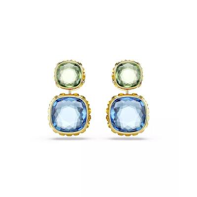 施华洛世奇(SWAROVSKI)女款可反转水晶耳环金色镀层时尚优雅耳饰耳钉