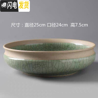 三维工匠一叶莲铜钱花盆水仙花睡莲碗莲无孔陶瓷大水培多肉水养 水培花盆-天地方圆01 大花盆容器