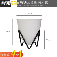 三维工匠懒人绿萝吊兰塑料透明免浇水花盆小绿箩自动吸水大号创意水培花盆 铁架款小号D03蛋型盆 中等花盆容器