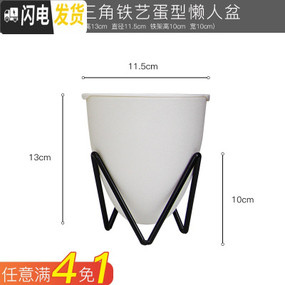 三维工匠懒人绿萝吊兰塑料透明免浇水花盆小绿箩自动吸水大号创意水培花盆 铁架款小号D03蛋型盆 中等花盆容器