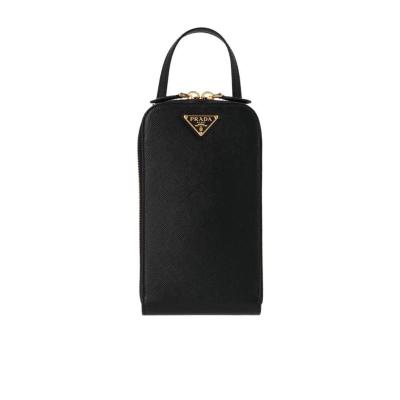 普拉达(PRADA)小牛皮女士单肩包潮牌经典徽标百搭配饰日常通勤手