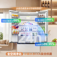 容声超值560L法式双系统大容量四开门家用冰箱一级能效风冷无霜灰SR-560D30FNLBD白