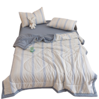 铭思沃夏被四件套1.5*2.0m床 蓝条纹 套