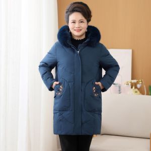 JPDUN胖妈妈羽绒服女中长款中老年人秋冬保暖服装
