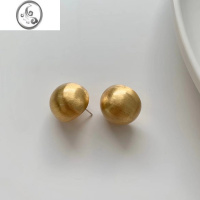 JiMiPIXDO高品质拉丝磨砂哑光圆球耳饰耳钉小众设计气质百搭耳环女