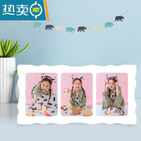 敬平水晶摆台定制婚纱照儿童相册创意洗照片做成宫格相框简约情侣宝宝 20✖43厘米[曲边三联动] [简约.创意.超大尺寸]